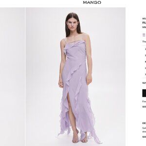 Mango Selection Lilac Ruffle Maxi Dress - XS, US 2